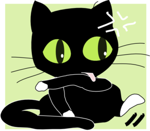 Angry Black Cat With White Socks Clip Art